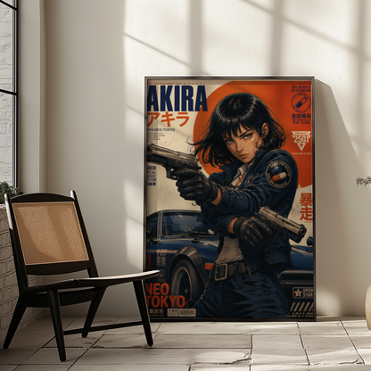 Affiche Neo Tokyo Gunmetal Dreams | Cyberpunk JDM