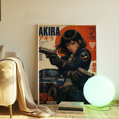 Affiche Neo Tokyo Gunmetal Dreams | Cyberpunk JDM