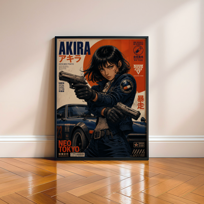 Affiche Neo Tokyo Gunmetal Dreams | Cyberpunk JDM