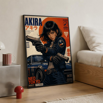 Affiche Neo Tokyo Gunmetal Dreams | Cyberpunk JDM