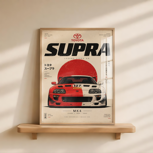 Affiche Voiture JDM Minimaliste | Vue Avant 90s