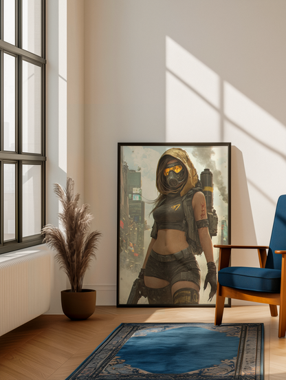🌐Affiche Murale CYBERPUNK WAR GIRL ULTIMATE 22☢️ - Aura Studio Déco