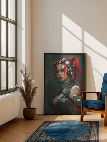 🌃Affiche Murale CYBERPUNK WAR GIRL ULTIMATE SERIE  19☢️ - Aura Studio Déco