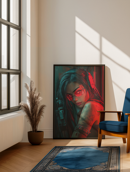 🌃Affiche Murale CYBERPUNK WAR GIRL ULTIMATE SERIE  16☢️ - Aura Studio Déco