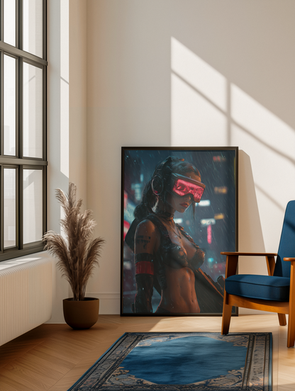 🧬 Affiche Murale CYBERPUNK WAR GIRL ULTIMATE 11☢️ - Aura Studio Déco