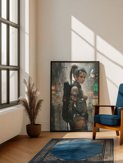🌃🎮🌐🧬 CYBERPUNK WAR GIRL ULTIMATE SERIE  1☢️ - Aura Studio Déco