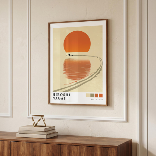 Affiche Japonaise Rétro | Paddle & Sunset