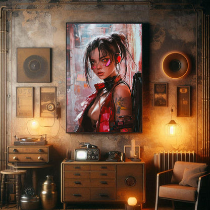 Affiche murale Impresion Cybergirl Ultimate SERIE  29☢️ - Aura Studio Déco