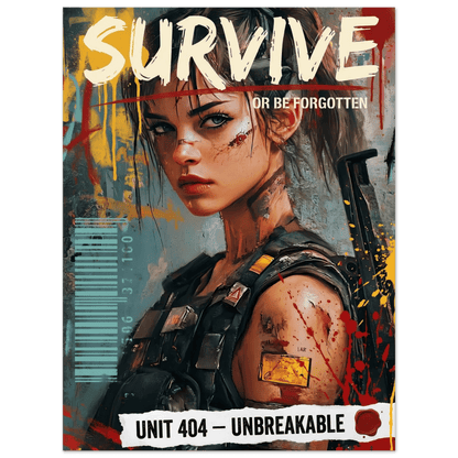 ☣️🧬 Série limitée Art Cyberpunk - Poster Cybergirl Unit 404 - Aura Studio Déco