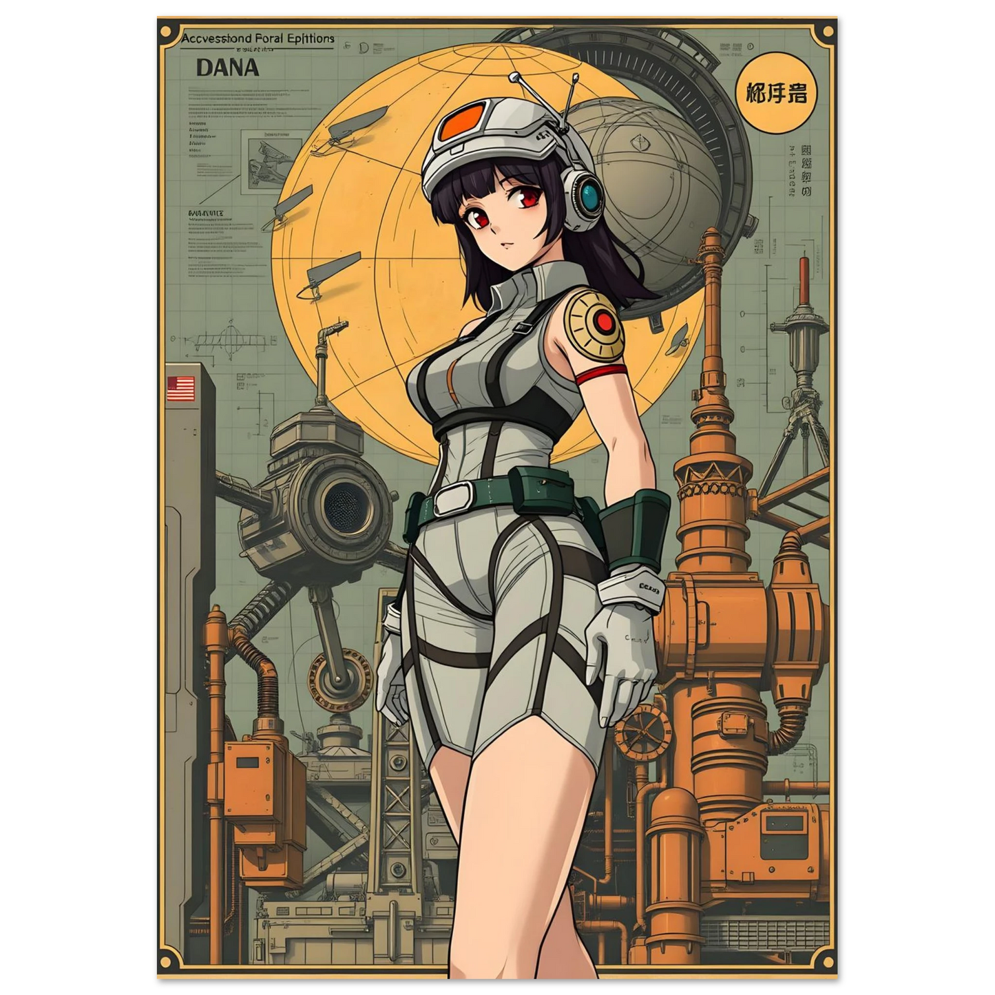 🌸🪐🎀👽 Poster Création Anime Rétro Sci-Fi ☄️19 - Aura Studio Déco