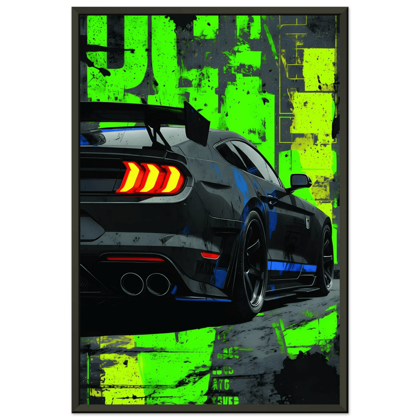 🏎️🏁Affiche Automobile Art' Style 2 Encadrée - Aura Studio Déco