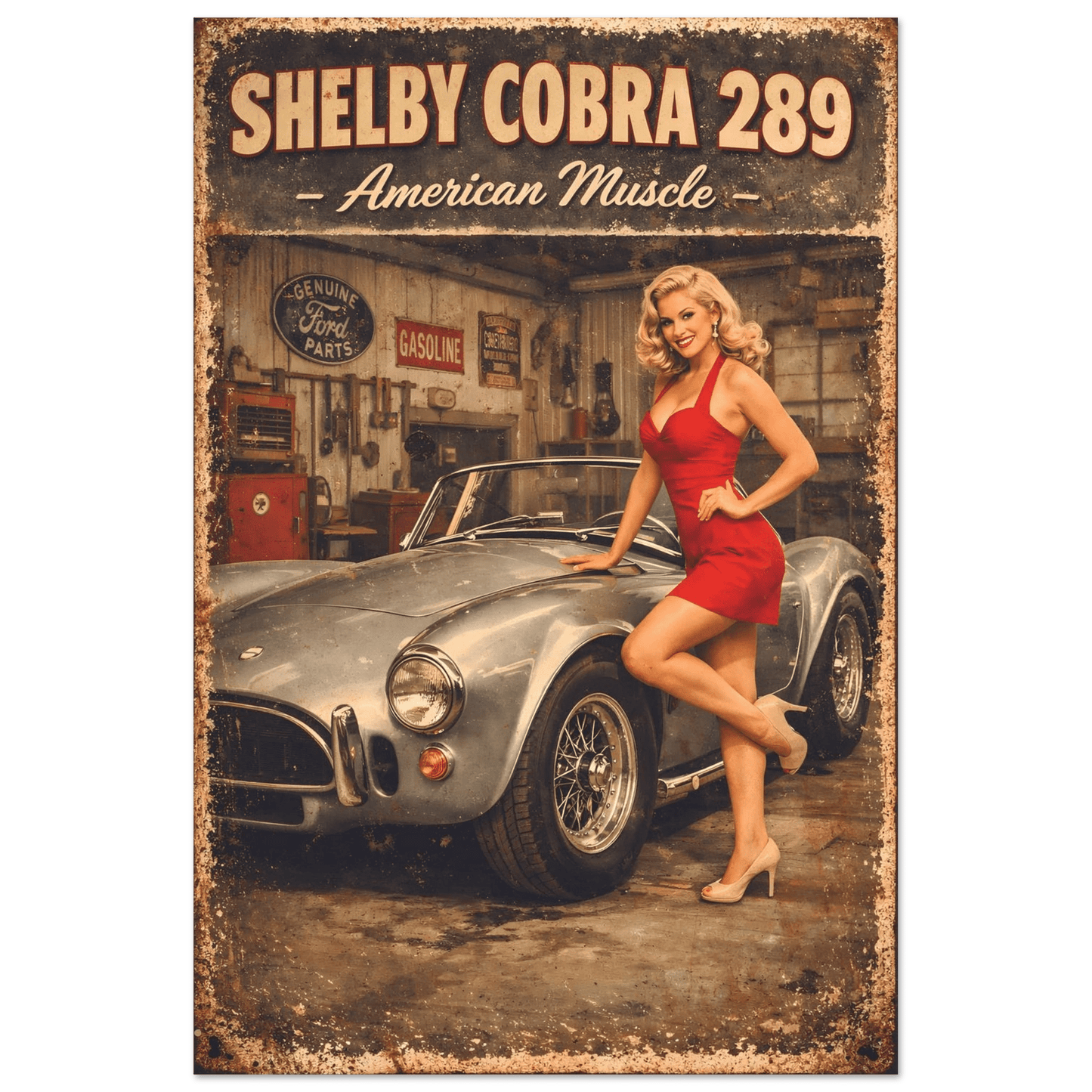 🏆🀣📺 Affiche Automobile Vintage Legend American Muscle - Aura Studio Déco