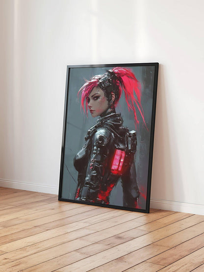 🧬Estampe d 'Art Affiche Cyber Girl Hors-série # 10 – Art Mural Cyberpunk - Aura Studio Déco