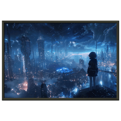 🐉🇯🇵✨ Affiche encadrée métal CLI-FI Anime Concept – Neon City - Aura Studio Déco