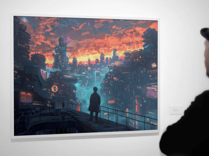 🐉🇯🇵✨ Affiche encadrée métal CLI-FI Anime Concept – Future City - Aura Studio Déco
