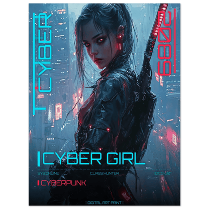 ☣️ Série limitée Art Cyberpunk - Poster Cybergirl Killer 2089 - Aura Studio Déco