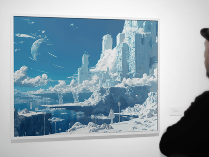 🐉🇯🇵✨ Affiche encadrée métal CLI-FI Anime Concept – Frozen World - Aura Studio Déco