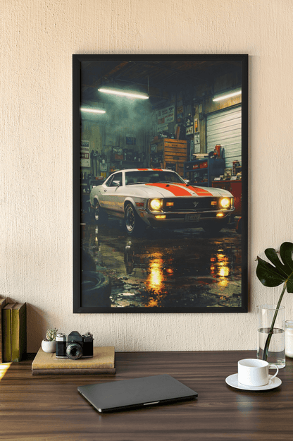 🏎️🏁Affiche Automobile Art' workshop Encadrée - Aura Studio Déco