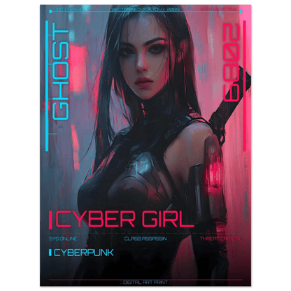 ☣️ Série limitée Art Cyberpunk - Poster Cybergirl Ghost Assassin - Aura Studio Déco
