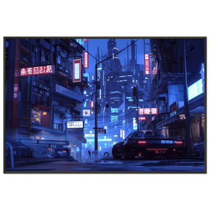 🐉🇯🇵✨ Affiche encadrée métal CLI-FI Anime Concept – Cyber Alley - Aura Studio Déco
