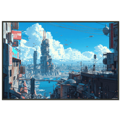 🐉🇯🇵✨ Affiche encadrée métal CLI-FI Anime Concept – Future Core - Aura Studio Déco