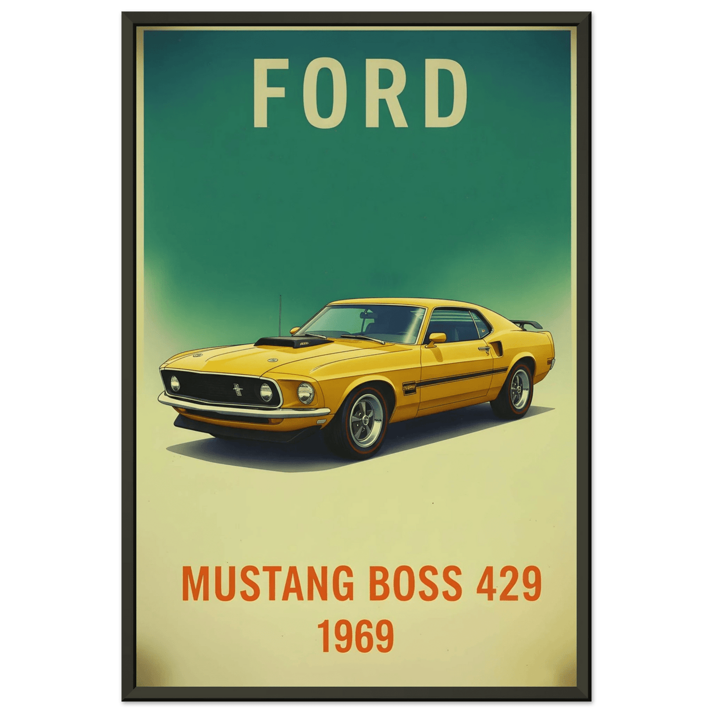 🏎️🏁Affiche Automobile Art' Legend 1969 Encadrée - Aura Studio Déco