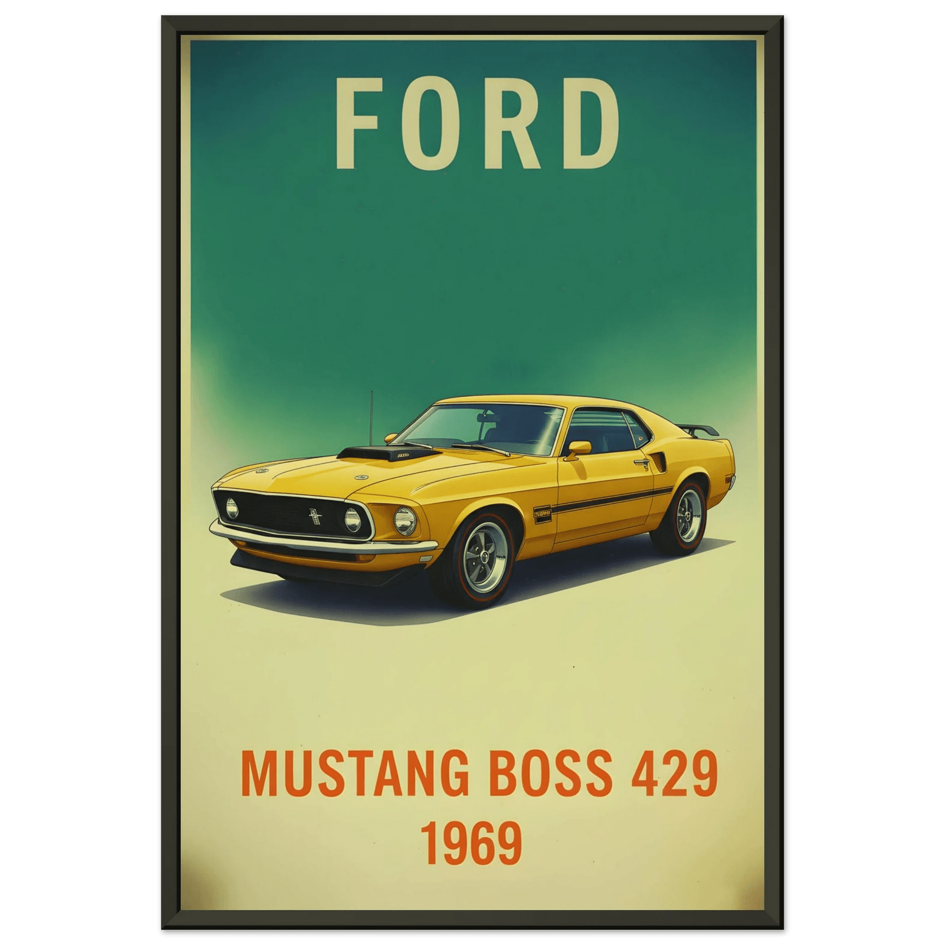 🏎️🏁Affiche Automobile Art' Legend 1969 Encadrée - Aura Studio Déco