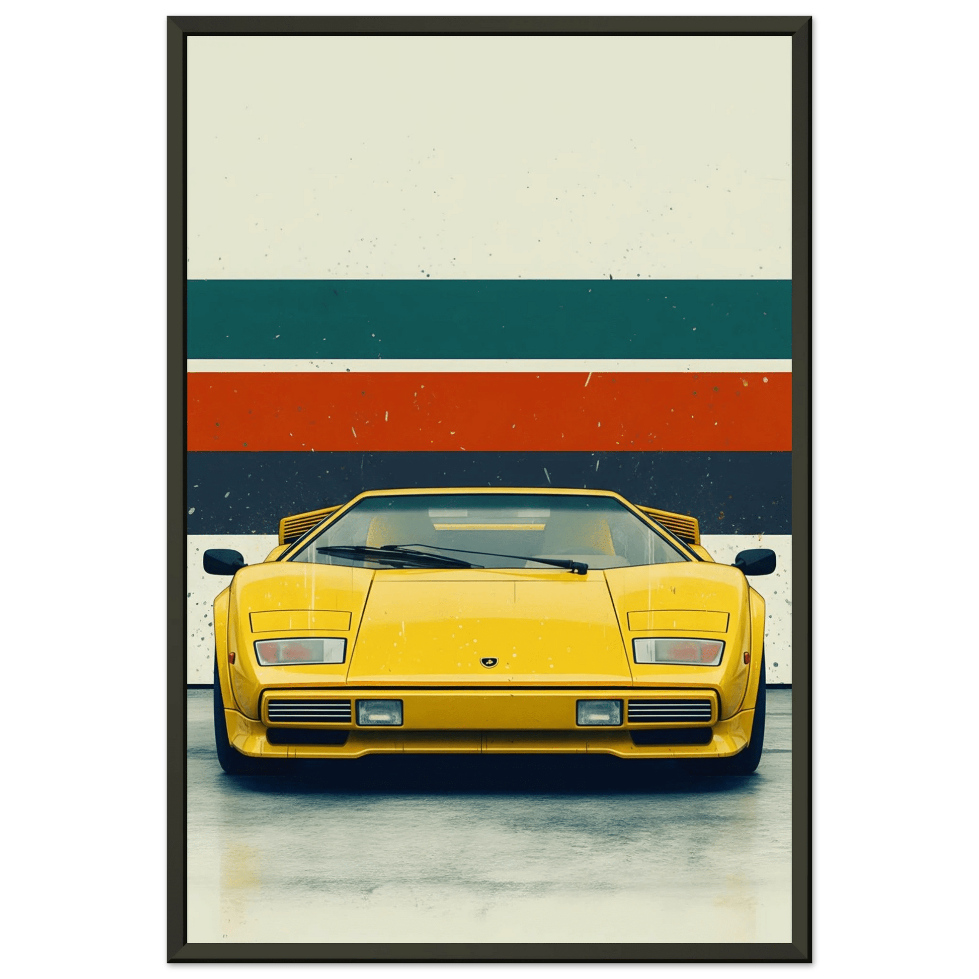 🏎️🏁Affiche Automobile Art' 80's Encadrée - Aura Studio Déco