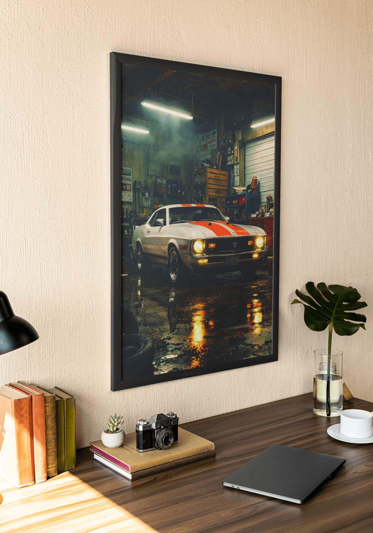 🏎️🏁Affiche Automobile Art' workshop Encadrée - Aura Studio Déco
