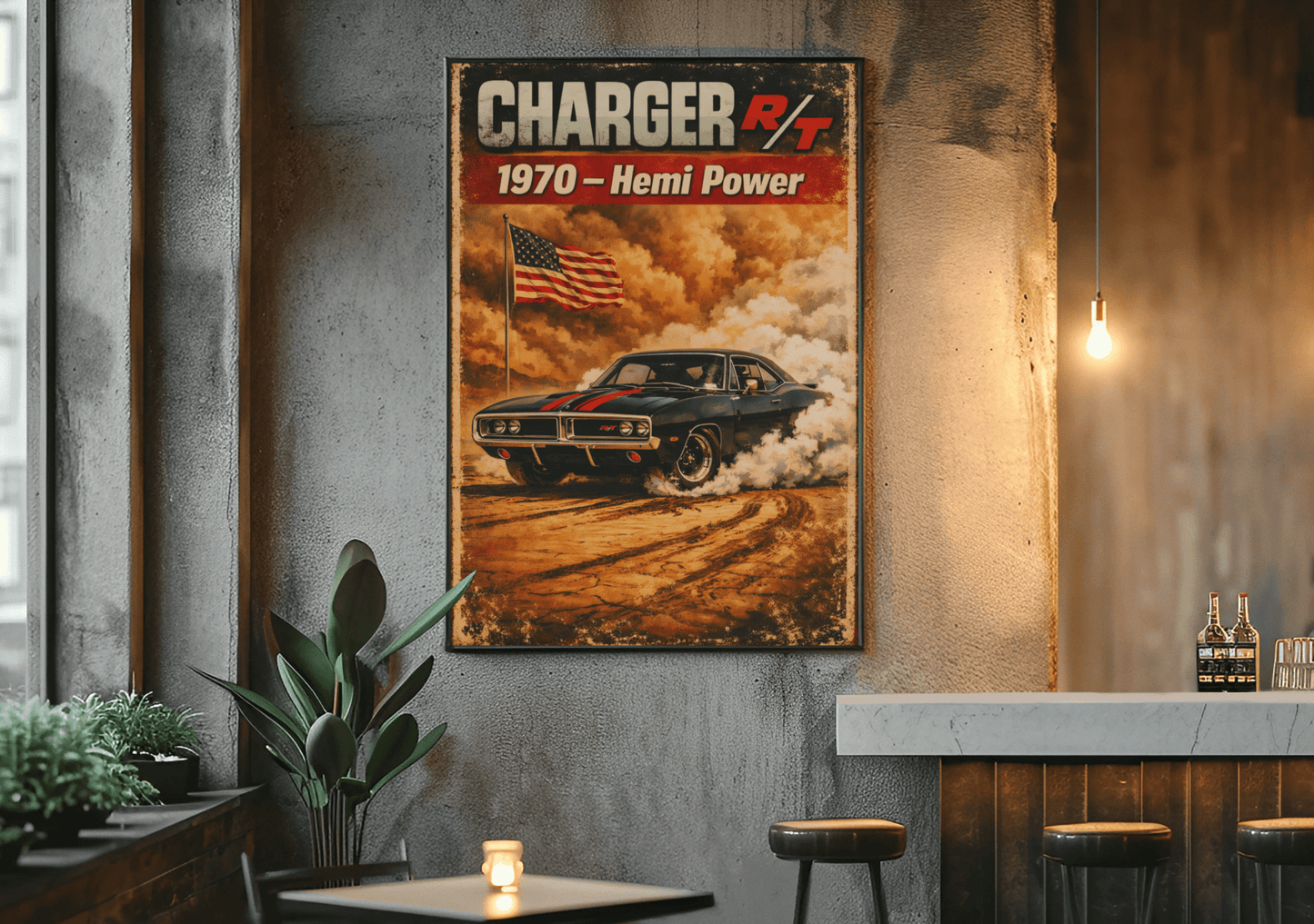 🏎️🏁Affiche Automobile Art' 70's Encadrée - Aura Studio Déco