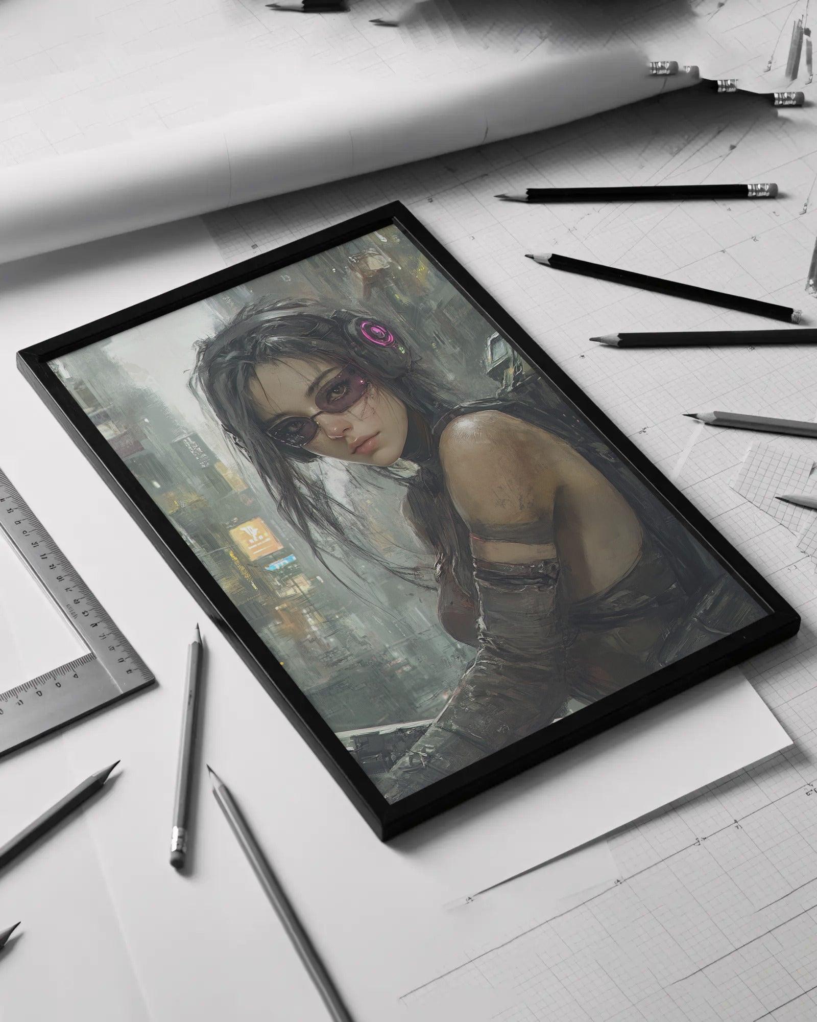 🧬 Impression CYBERPUNK WAR GIRL ULTIMATE SERIE #34 - Aura Studio Déco