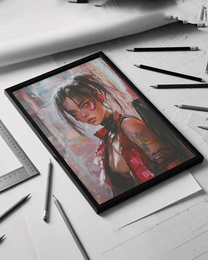 Affiche murale Impresion Cybergirl Ultimate SERIE  29☢️ - Aura Studio Déco