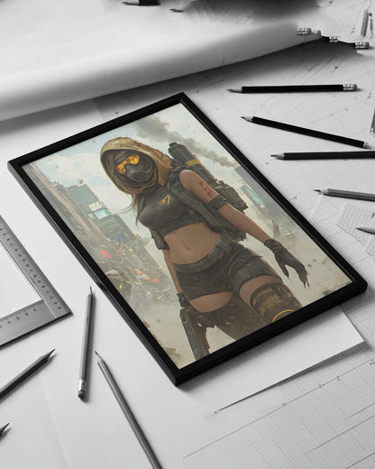 🌐Affiche Murale CYBERPUNK WAR GIRL ULTIMATE 22☢️ - Aura Studio Déco