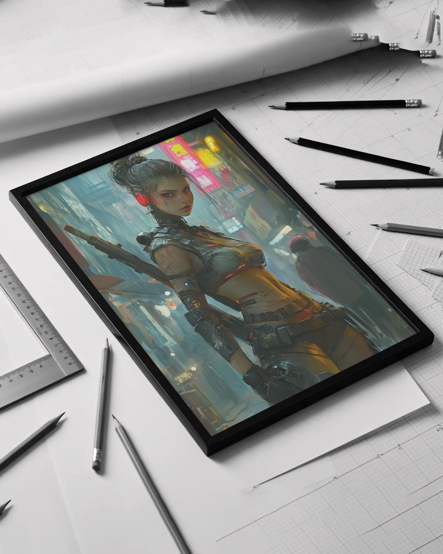 Affiche Murale CYBER WAR GIRL ULTIMATE SERIE  14☢️ - Aura Studio Déco