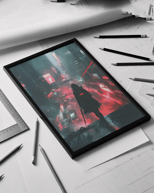 🧬Affiche Murale CYBERPUNK WAR GIRL ULTIMATE 7☢️ - Aura Studio Déco