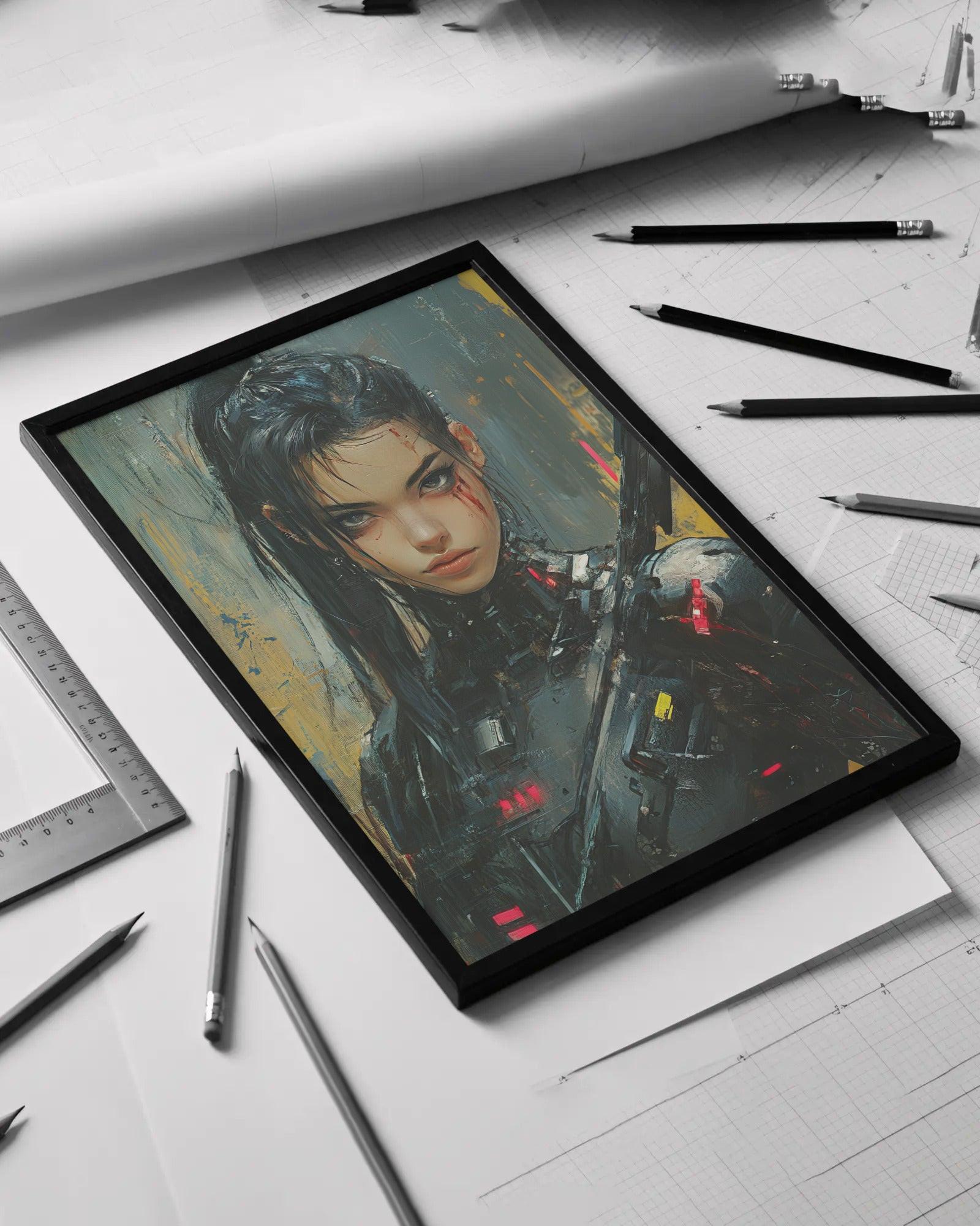 🌃🎮🌐🧬 CYBERPUNK WAR GIRL ULTIMATE SERIE  4☢️ - Aura Studio Déco