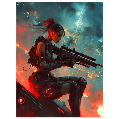 🌃🎮Affiche murale CYBERPUNK GIRL ULTIMATE SERIE 17☢️ - Aura Studio Déco