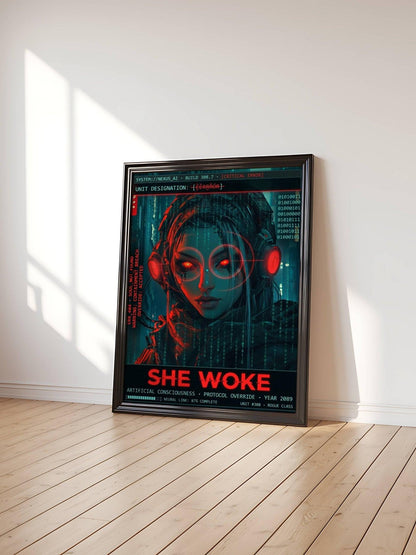 ☣️🧬 Série limitée Art Cyberpunk - Poster Cybergirl #308 - Aura Studio Déco