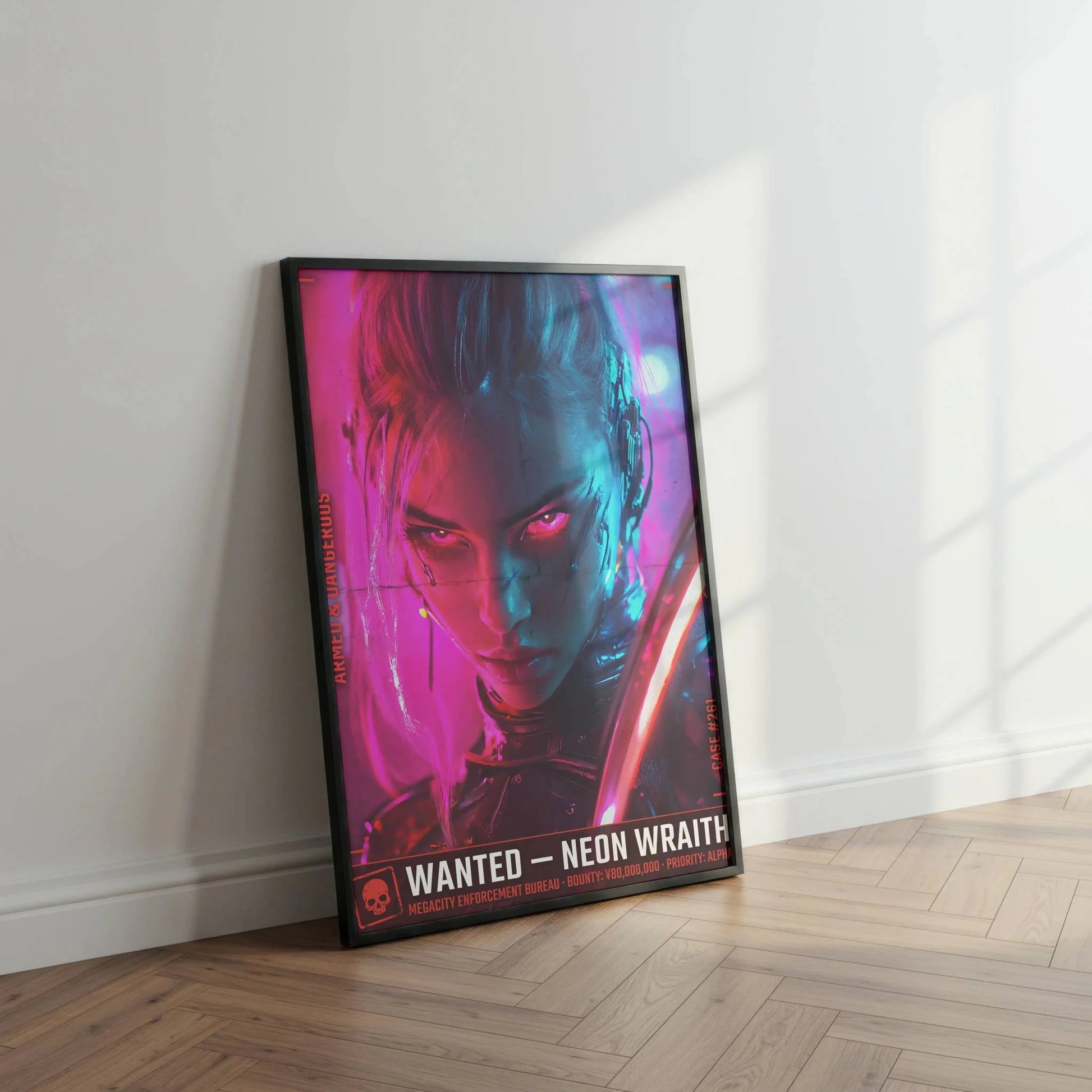 ☣️🧬 Série limitée Art Cyberpunk - Poster Cybergirl Neon Wraith - Aura Studio Déco