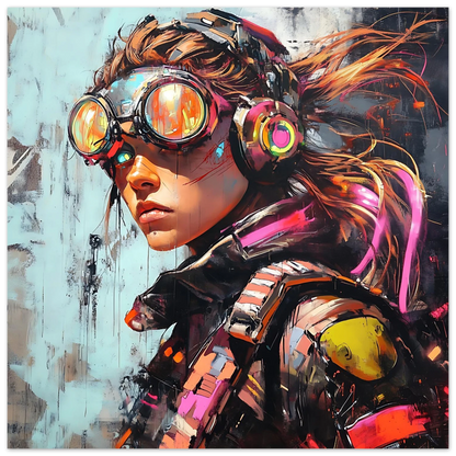 ☢️🧬Affiche Murale Survival Neon Fury Girls #5 - Aura Studio Déco