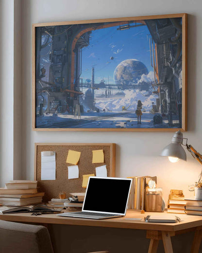 🐉🇯🇵✨ Affiche encadrée métal CLI-FI Anime Concept – Urban Galaxy - Aura Studio Déco