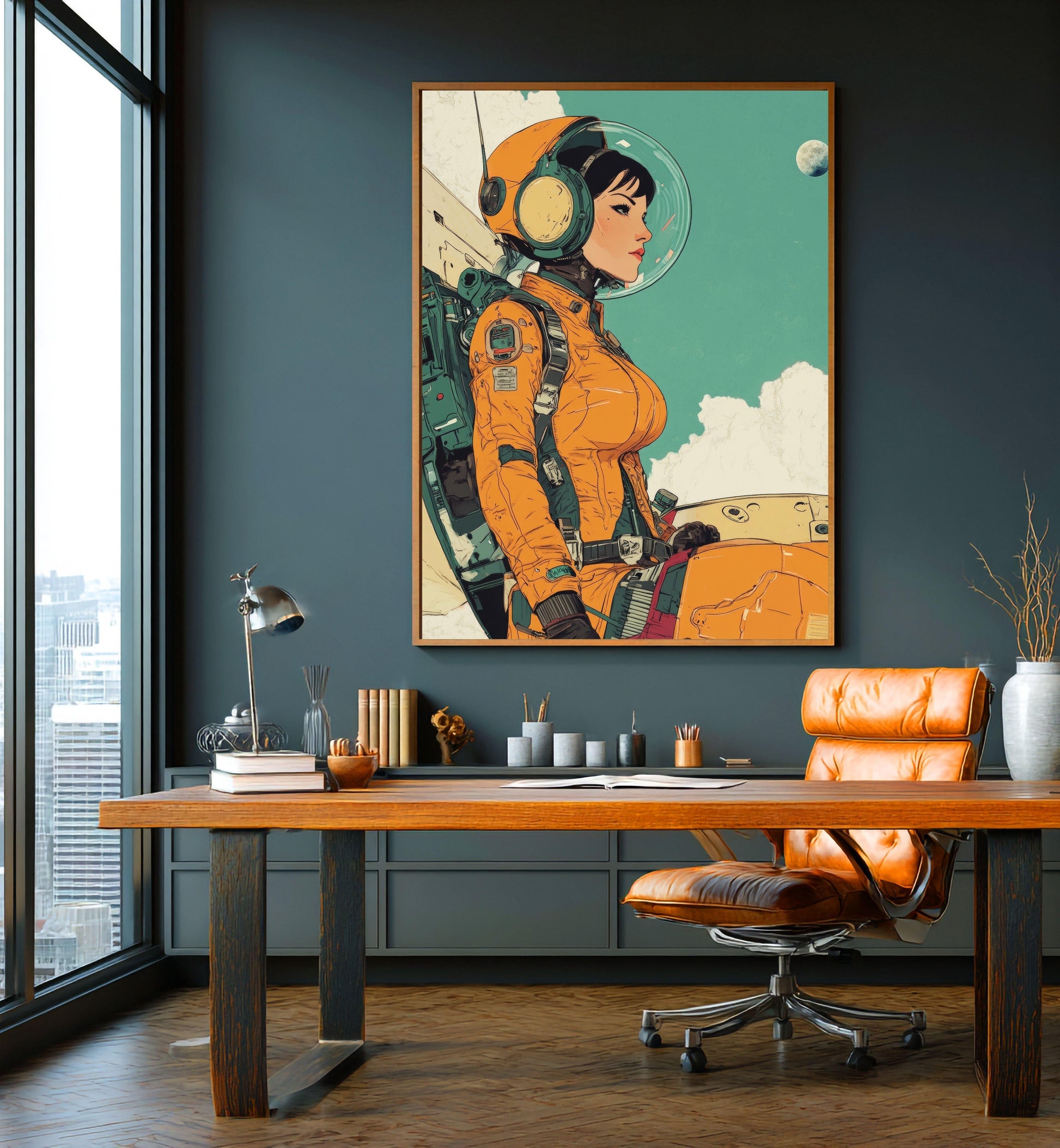 Titre : Mecha Rétro Futur Femmes - Série Starship #13✨ - Aura Studio Déco