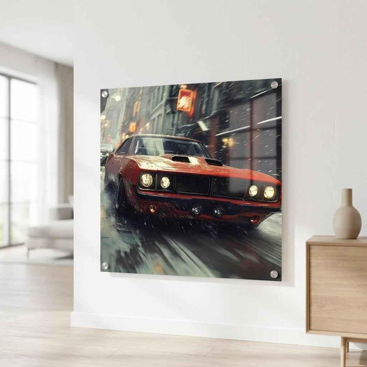 🏁⛽Tableau Acrylique Muscle Car #15🛢️Décoration Murale Luxe & Brillance - Aura Studio Déco