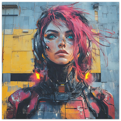 ☢️🧬Affiche Murale Survival Neon Fury Girls #3 - Aura Studio Déco