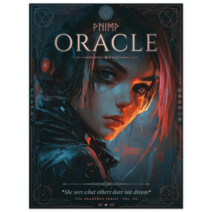 ☣️🧬 Série limitée Art Cyberpunk - Poster Cybergirl Oracle - Aura Studio Déco