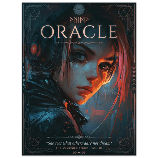 ☣️🧬 Série limitée Art Cyberpunk - Poster Cybergirl Oracle - Aura Studio Déco