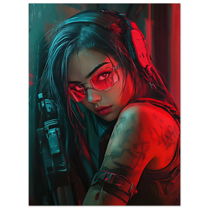 🌃Affiche Murale CYBERPUNK WAR GIRL ULTIMATE SERIE  16☢️ - Aura Studio Déco