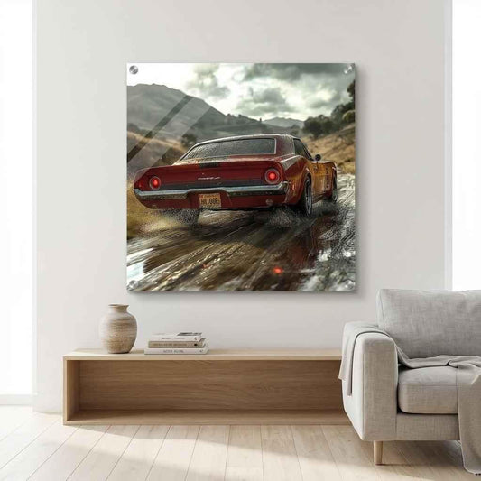 🏁⛽Tableau Acrylique Muscle Car #5🛢️Décoration Murale Luxe & Brillance - Aura Studio Déco