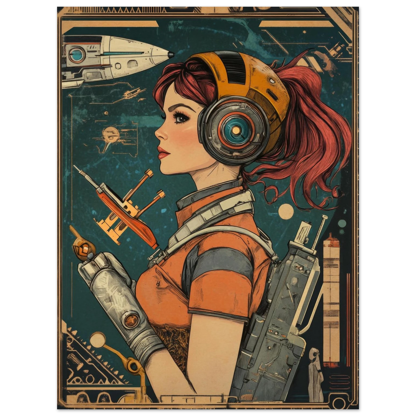✨ RETRO FUTUR MECHA WOMENS — Starship Series #17 - Aura Studio Déco