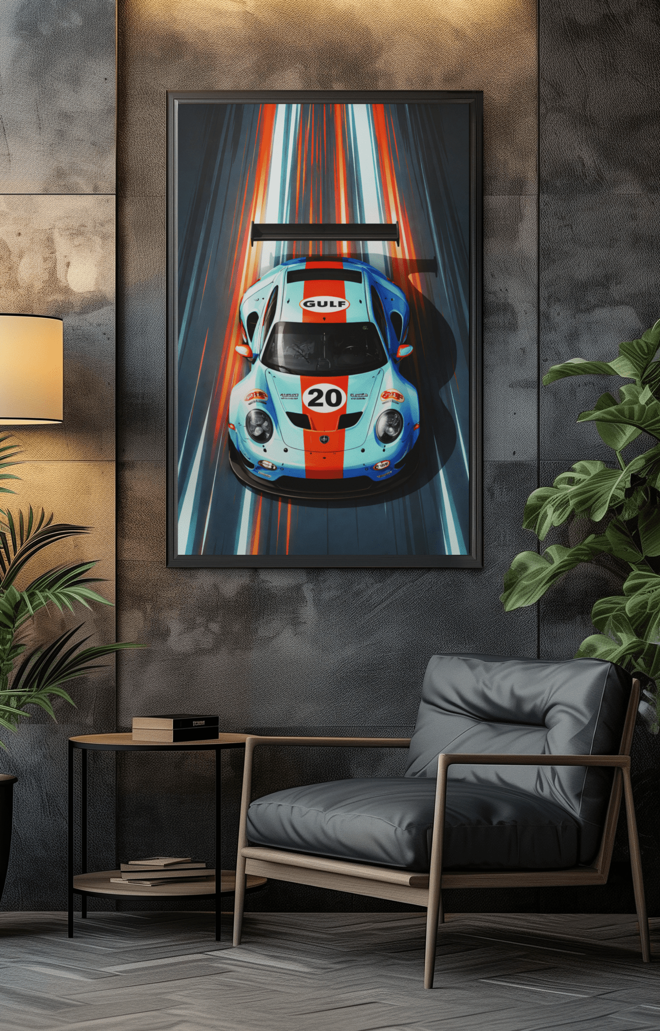 🏎️🏁Affiche Automobile Art' GT Encadrée - Aura Studio Déco